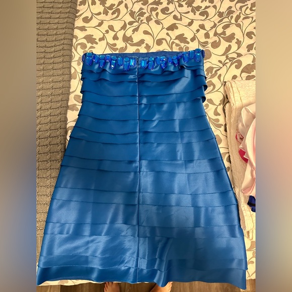Blue Strapless Prom Dress - Picture 10 of 10
